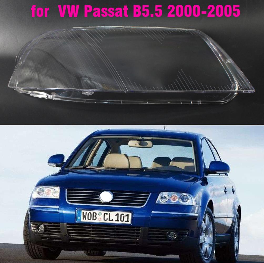 1pcs Halogen Car Front Headlight Lens Cover For VW Passat B5.5 2000 2001 2002 2003 2004 2005  Auto Lampshade Covers  Transparent