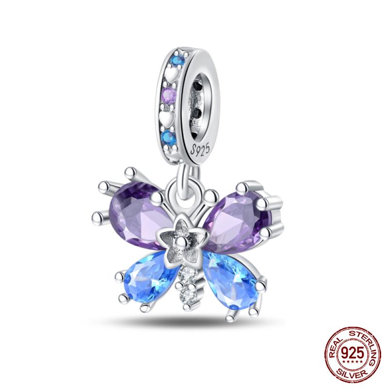 100% Copper Exquisite Cubic Zircon Butterfly Bee Ladybug Charms Bead Fit Qikaola Original Bracelet Fine Diy Jewelry