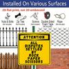 2D Flat 1pc Funny Yellow Warning Metal Aluminum Hanging Plaque, "Attention All Disputes Settled By Rock Paper Scissors" Sign, Aluminum Sign for