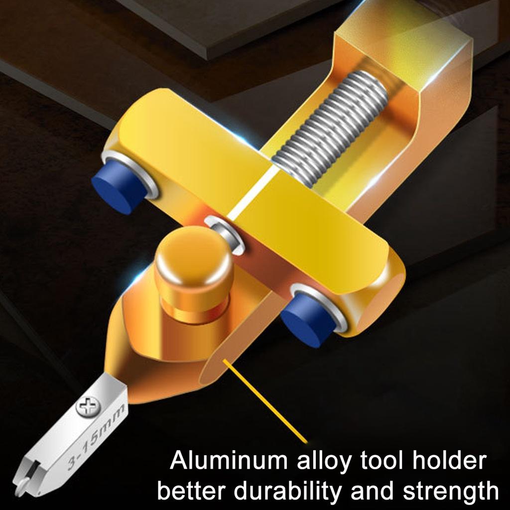 2-In-1  Professional Glass and Tile Cutter Manual Tile Cutter for Cutting Ceramic Tiles Glass Cutter Tile Opener Diamond Cutting Black/Gold