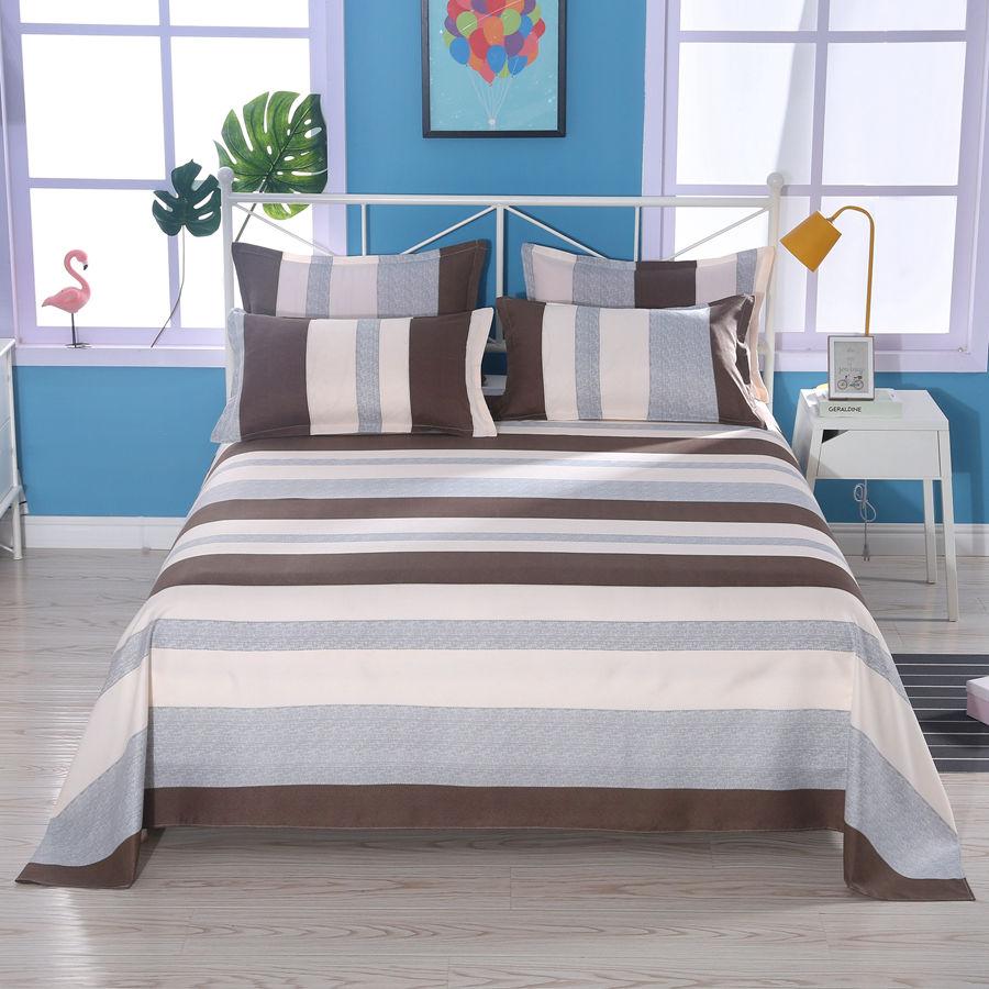 Simple Printed Simple Bed Sheet Single Piece Dormitory Pure Polyester Washed Cotton Single Double Bed Sheet