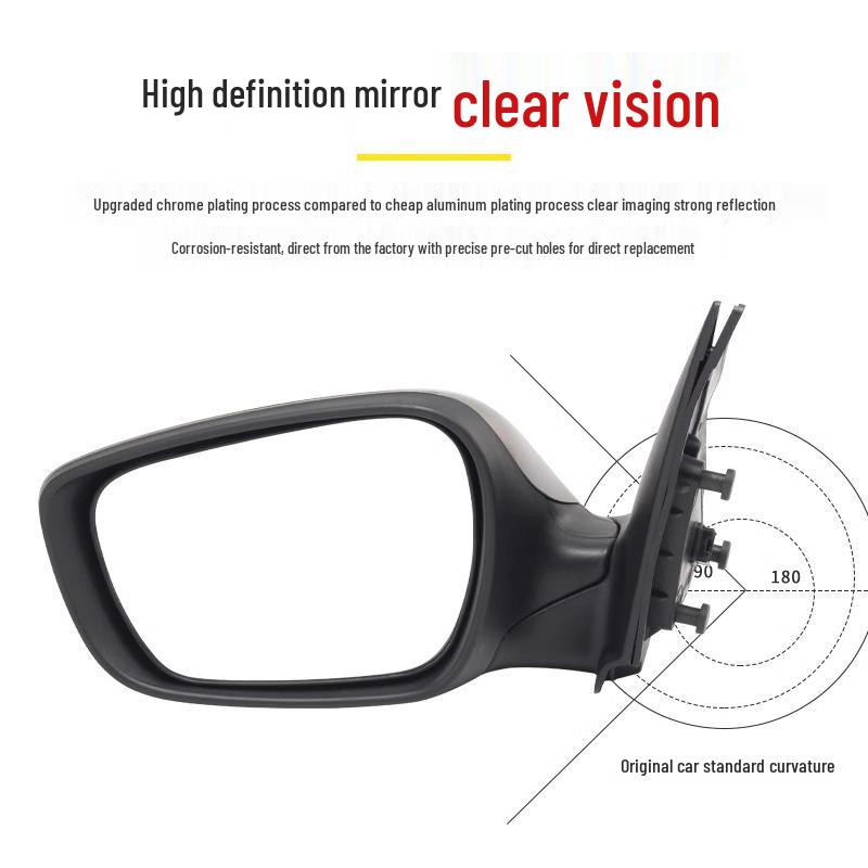 Hyundai Elantra Rearview Mirror Assembly for 2011-2016 Models with Anti-Glare, Automatic Folding, and Reversing Features.