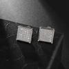 Dazzling Zircon Silver Color Square Stud Earrings for Women Luxury Wedding Jewelry Anti Allergy Earrings