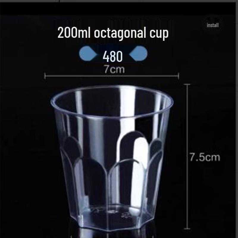 Lesanhao Disposable Hard Plastic Octagonal Cups