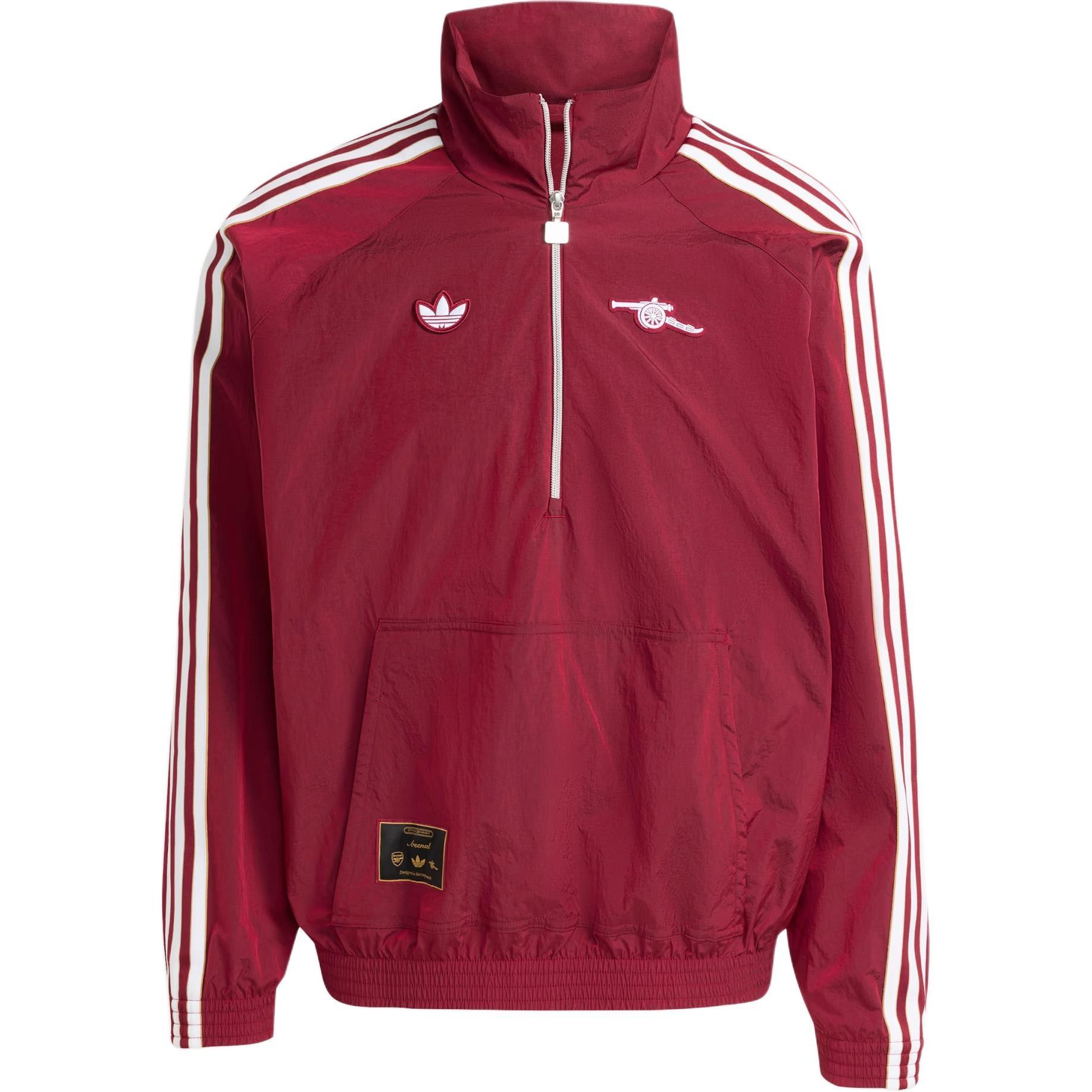 adidas Arsenal Terrace Icon Half-Zip Jacket Team Coll Burgundy Men s JM9399 S