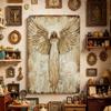 Super Piękny Elegancki Vintage Metalowy Anioł Dekoracja Ścienna Znak do Salonu Sypialni Gabinetu Kuchni Domowego Biura Gospodarstwa