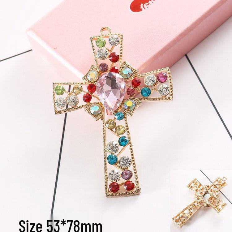 Cross Rhinestone Gem DIY Phone Case Accessories - Alloy Material