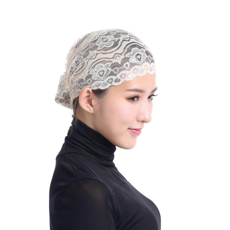 Ladies girls new net Lace bonnets underscarf hijab bandana//bone//bonnet//band//cap