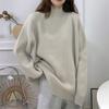 Semi-turtleneck Pit Strip Pullover Women's Autumn and Winter New Loose Large Size Lazy Wind Bottomed Knitted Sweater Top