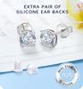 MomentWish Moissanite 1 karat øredobber Øredobber Hypoallergene øredobber D Farge VVS1 Simulerte diamantøredobber 5 mm øredobber, Kvinner Kvinner Kvinner