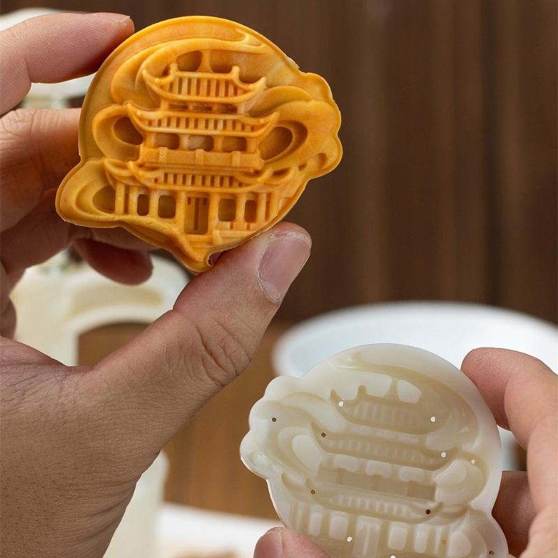 Moon Cakes Maker 75G Pattern Molds Safe Food Grade Component Hand Design