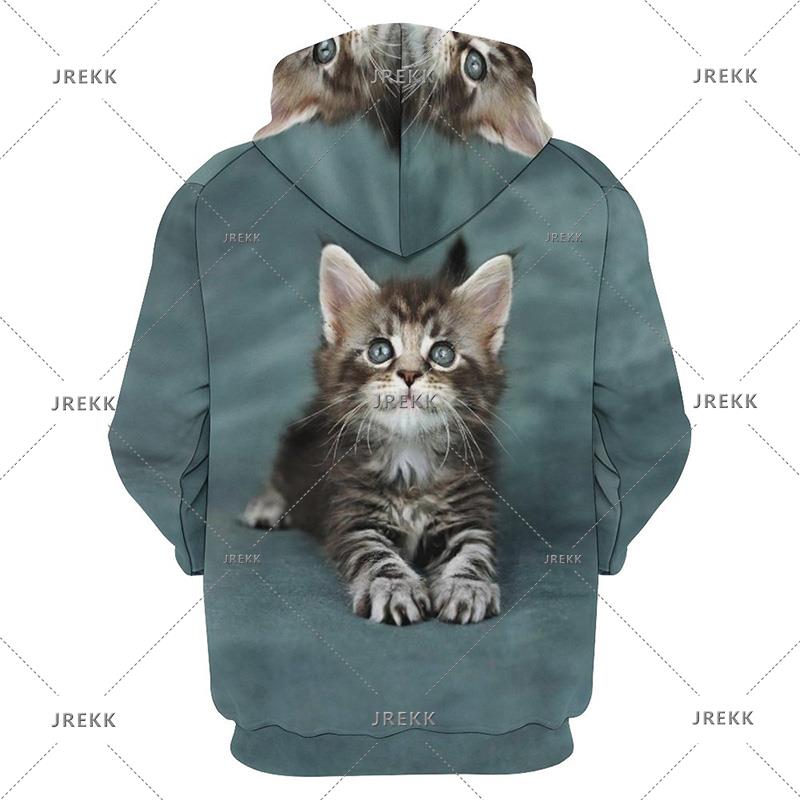 Cute Cat Graphic Hoodie Men Clothing 3D Kawaii Cats Printed Hoodies Kids Tops Women Harajuku Fashion y2k Pullovers Hooded Hoody