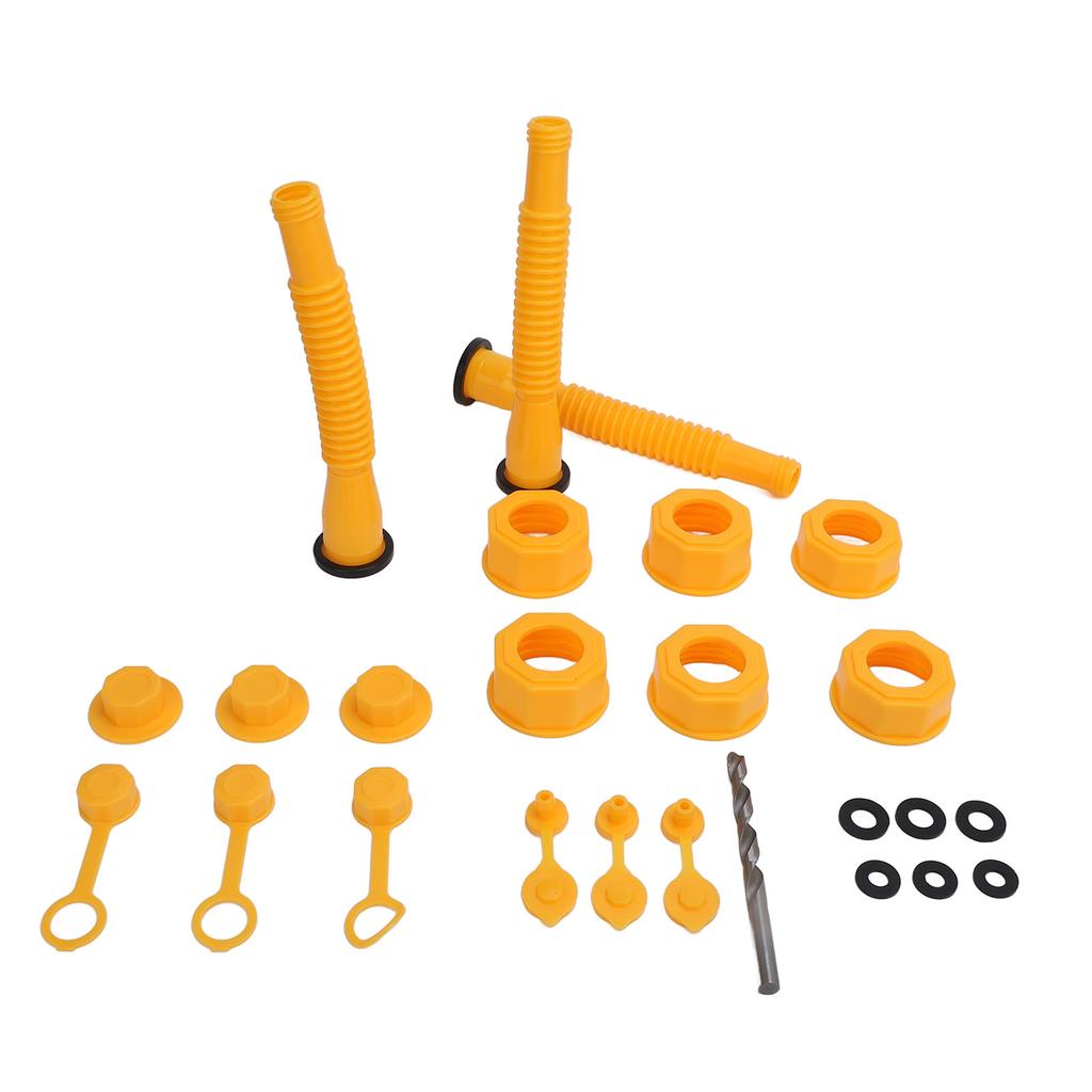 3 Sets Gas Can Spout Replacement Flexible Hoses Vent Covers and Nozzles for 1 2 5 10 Gallon Fuel Tank
