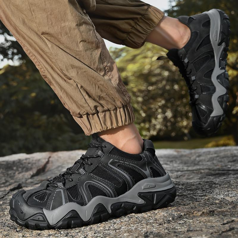 Fashion Comfortable Running Shoes Outdoor Sports Soft Walking Footwear Hiking Shoes Outdoor Mens Sneakers Non-Slip Casual Leather Shoes