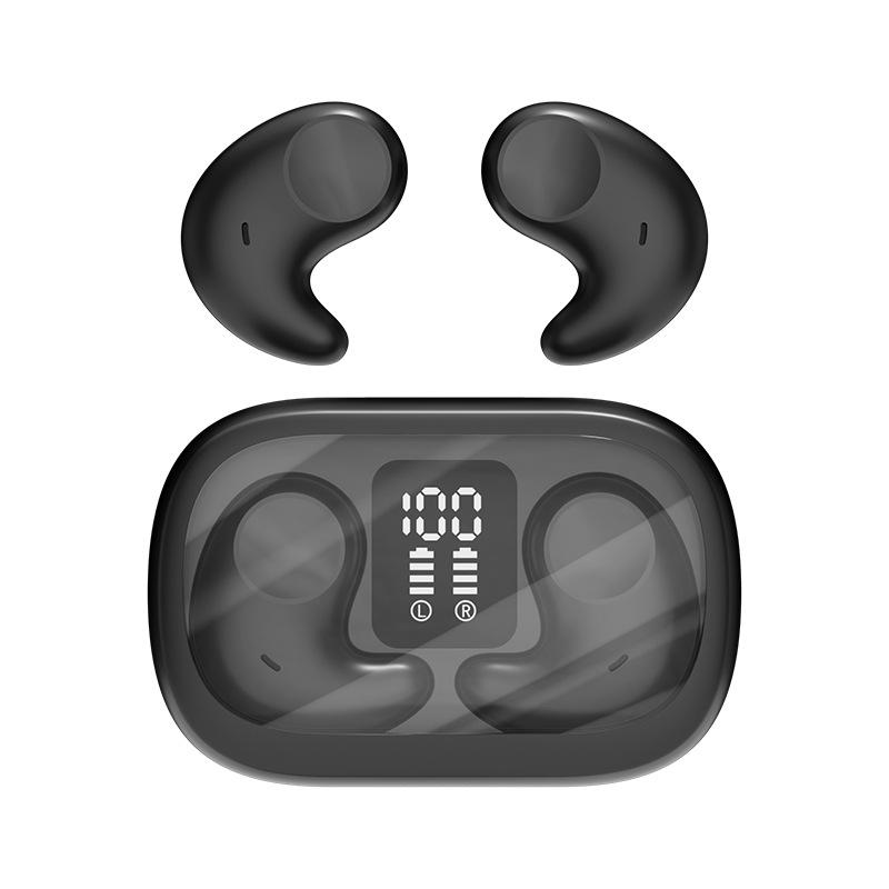 BH18 Low Power AI Dual Ear Clip Ear-Hook Bluetooth 5.3 Earphones with Digital Display