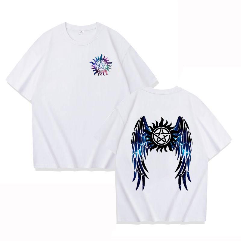 New Supernatural Print T Shirt Short Sleeve O Neck Loose Women Men Summer Cool T Shirt Tee Personality Shirt Tops Tees
