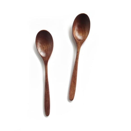 

KXLCGYK Wooden Spoons, Set of 2, 18.2cm Long, Lightweight Wooden Cutlery, Perfect for Curry, Soup, Risotto, and Dinner, Lacquered