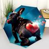 1pc Cute dog pattern Umbrella Portable Folding Umbrella Iron Frame Hole Bone Structure Outdoor Home Umbrella