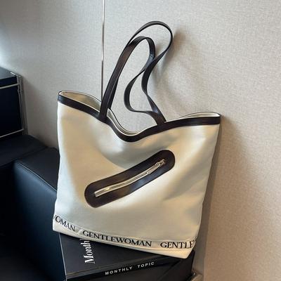 Idle Simple Tote Bag Women's Fashion New Large-capacity Shoulder Bag Versatile Popular College Student Handbag