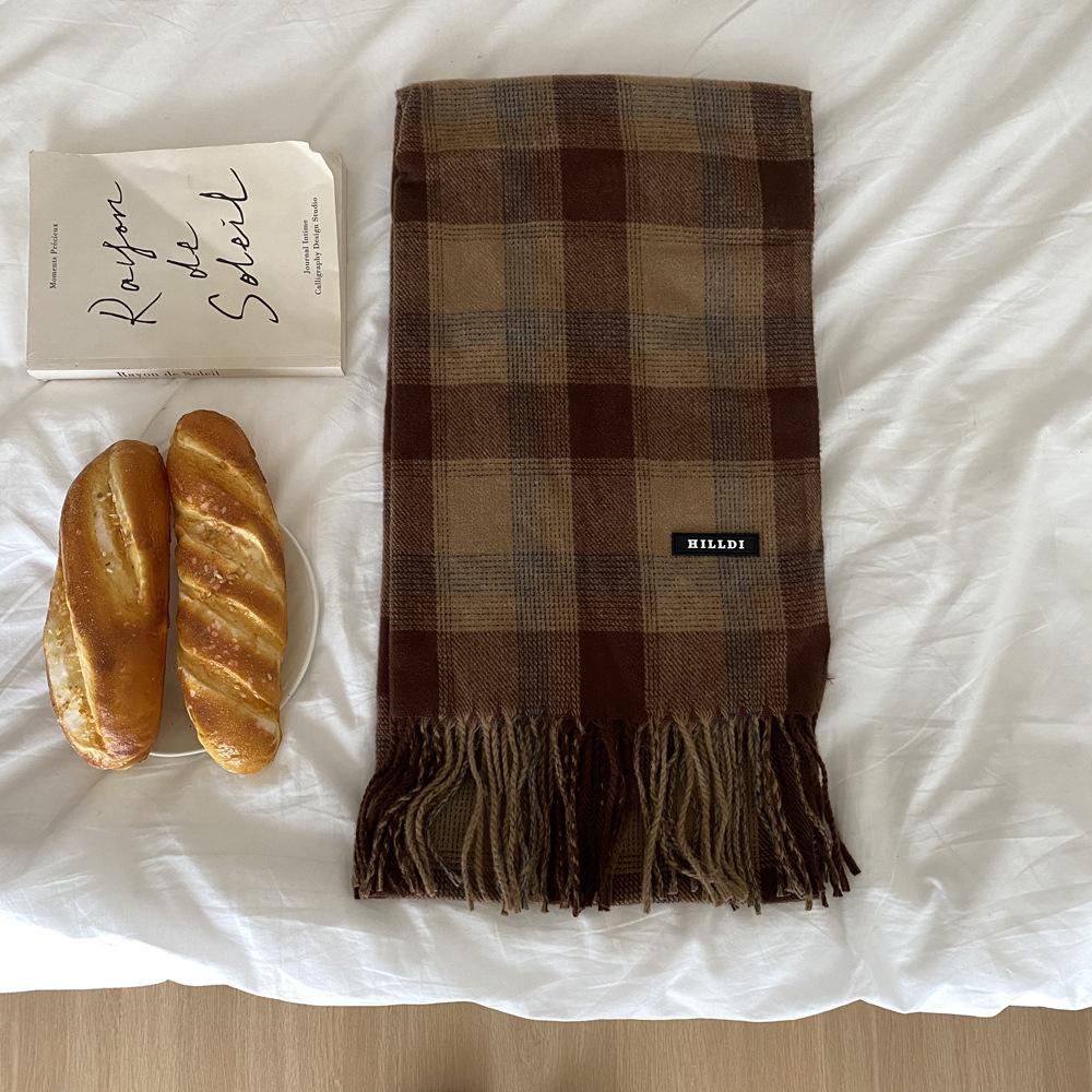 2025 Winter Red Plaid Imitation Cashmere Scarf - Warm Neck Warmer for Women & Couples