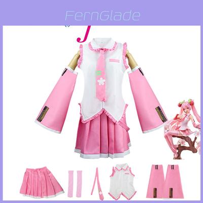 Różowy Kostium Cosplay Służki Hatsune Miku Na Karnawał Lub Imprezę
