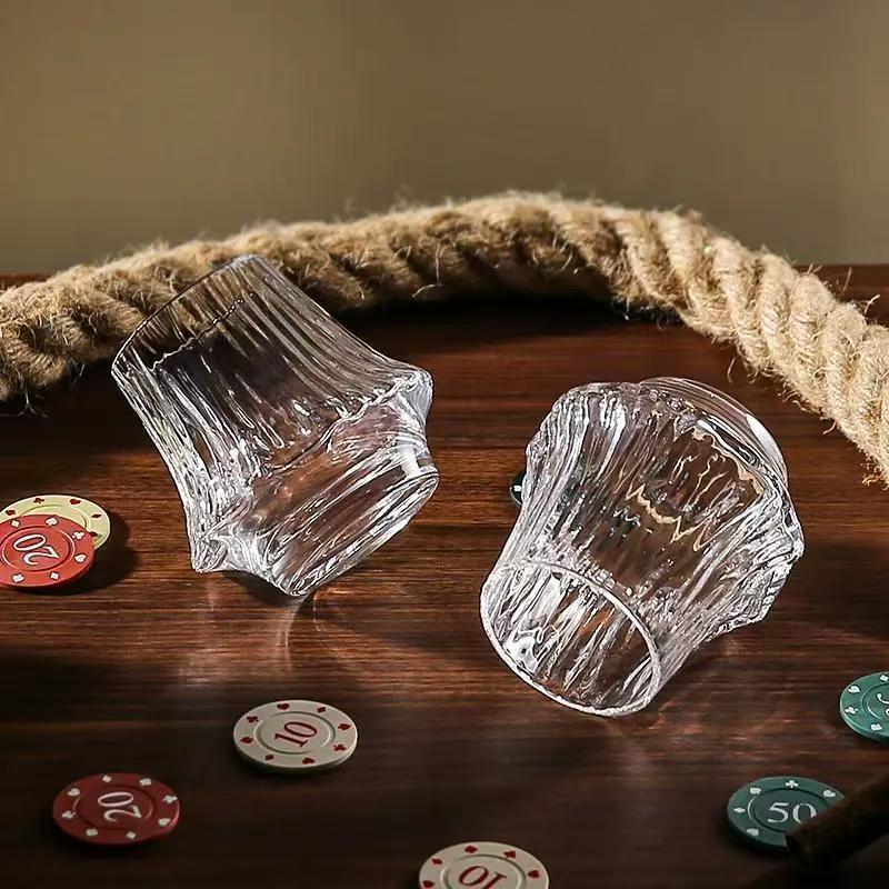 2Pcs/Set Glass Mug Dirty Coffee Cup Vintage Glass Unique Volcano Design Coffee Mug 200ML 101-200ml