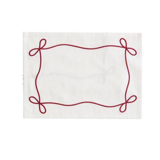 Napkin Nordic Style Embroidered Bow Pattern Cotton Linen Placemat Heat-Resistant Absorbent Fabric Napkin Cloth