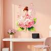 Blomsterfe Vægklistermærke, Store Lyserøde Hortensia Sommerfugl Vægdekorationer, Afskal Og Klæb Vægmaling Kunst til Piger Værelse Soveværelse Børneværelse Legeværelse