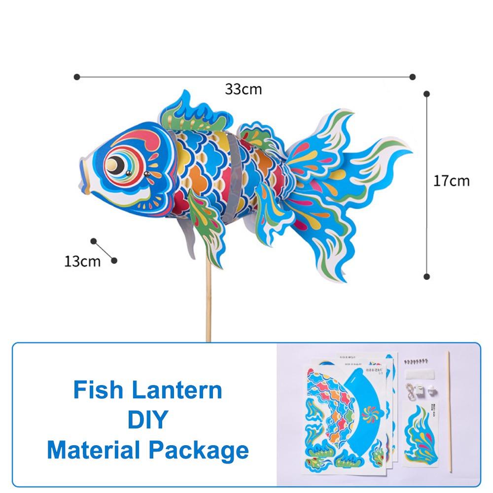 DIY Material Package New Year Fish Lantern Waterproof Hanging Ornament Handmade Lantern Festival Atmosphere Festival Lanterns