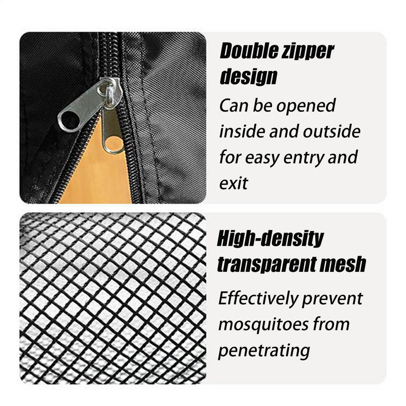 Universal 10X10 FT Outdoor Gazebo Canopy Mosquito Netting Black Anti-Gnat UV-Resistant Ventilation Mesh For Park Patio Garden