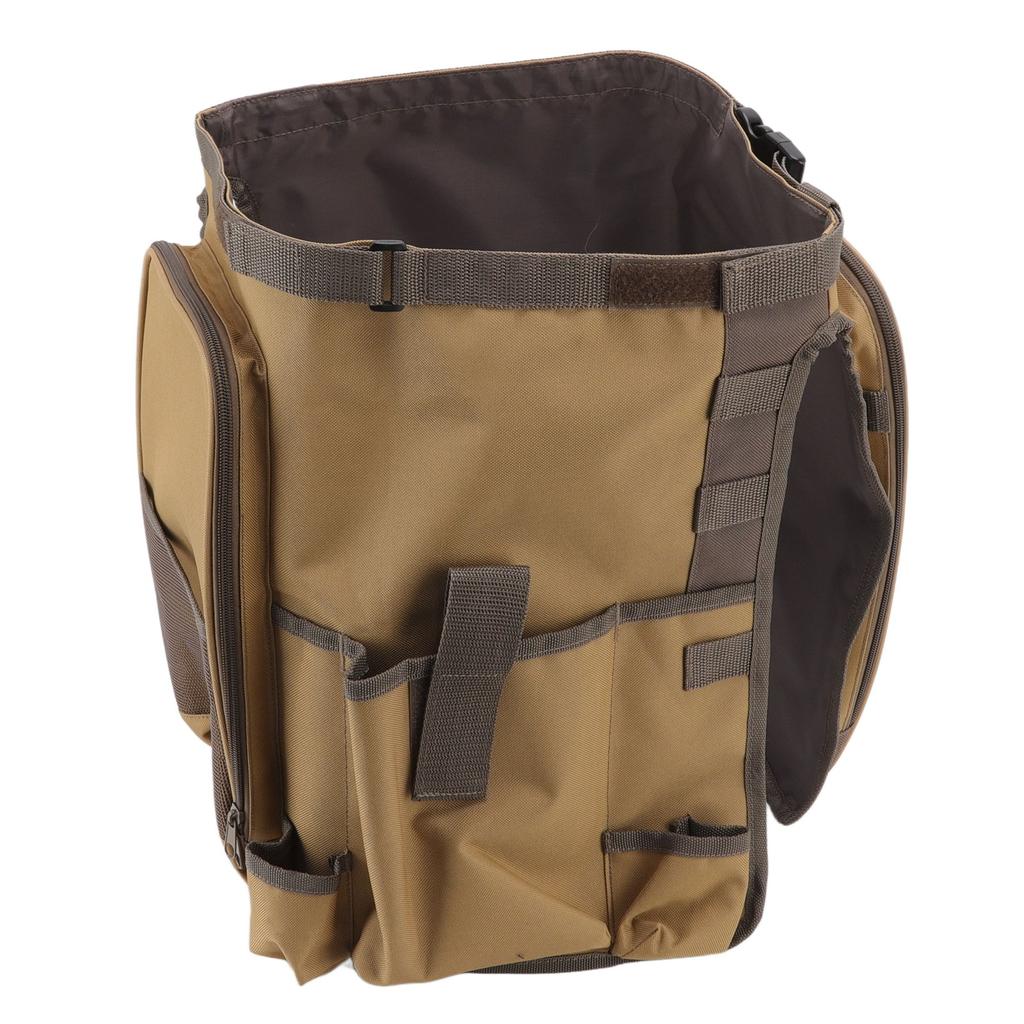 Bucket Organization Bag Round Shape Large Capacity Portable Handle Khaki Outdoor Bucket Tool Bag