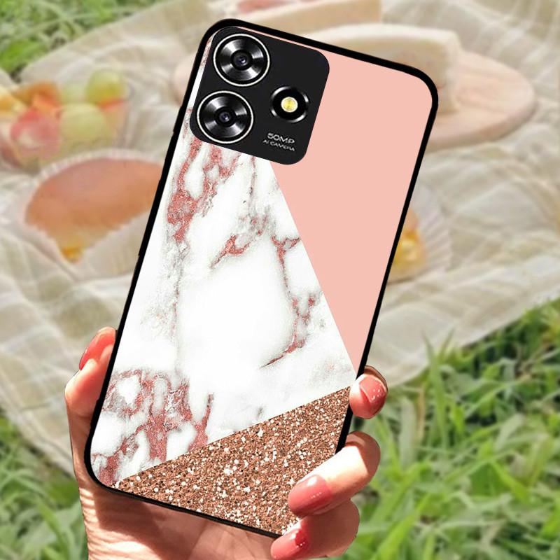 Für ZTE Blade V50 Smart Case Hülle Silikon Weich Marmor Schwarz Bumper Funda Coque für ZTE V50 Design 4G Schutz V50Smart