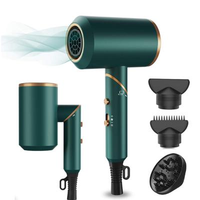 1800W Professional Hair Dryer with Diffuser and Nozzles Powerful Blow Dryer for Fast Drying Compact Lightweight Travel Portable Hair Dryer for Users