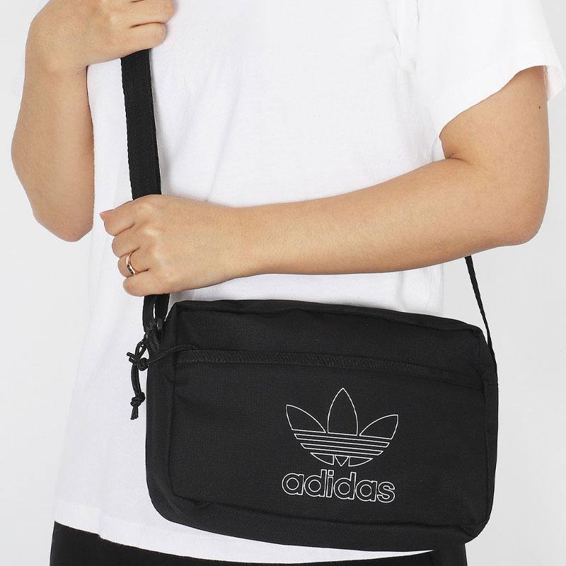 New Adidas Originals Recycled Polyester Shoulder Bag Unisex Black IS4585