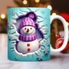 Festival Snowman Themed Ceramic Mugs Christmas Kitchenwares For Coffee Teas Dishwasher Friendly Homes Use