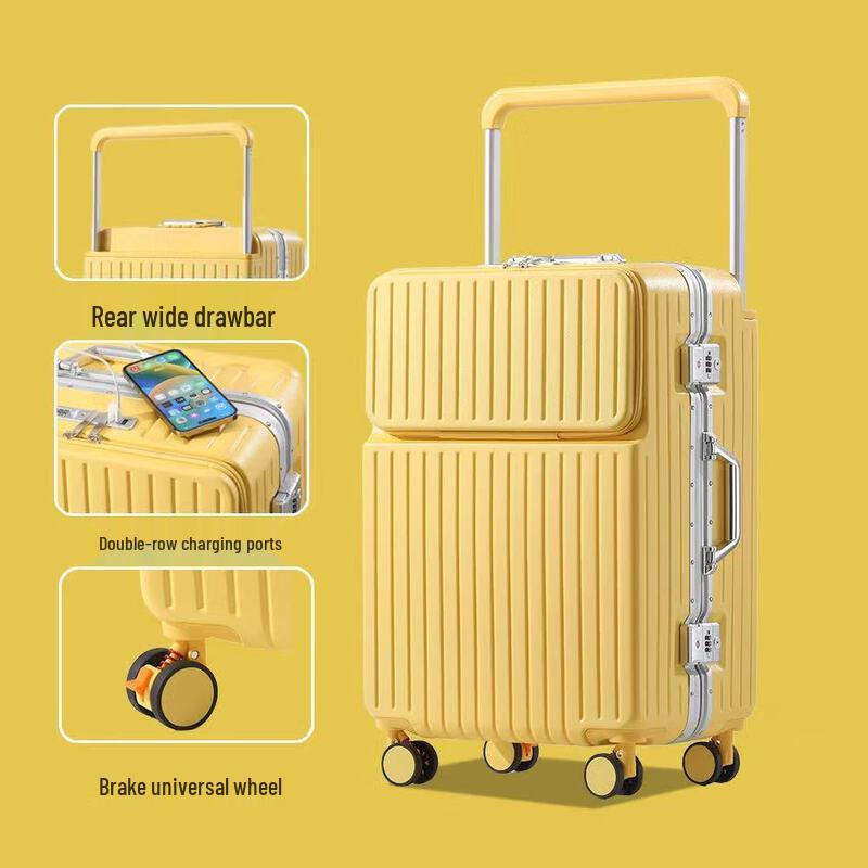 OKD Aluminum Frame Front-Opening Hardside Luggage