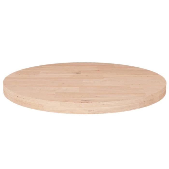 342902 vidaXL Round Table Top Ø50x2.5 Cm Solid Untreated Oak Wood