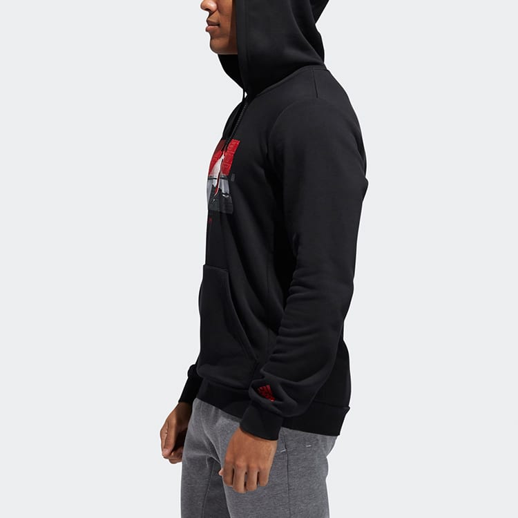 adidas Sweatshirts Men's Black Hooded Moderate Regular GJ2315