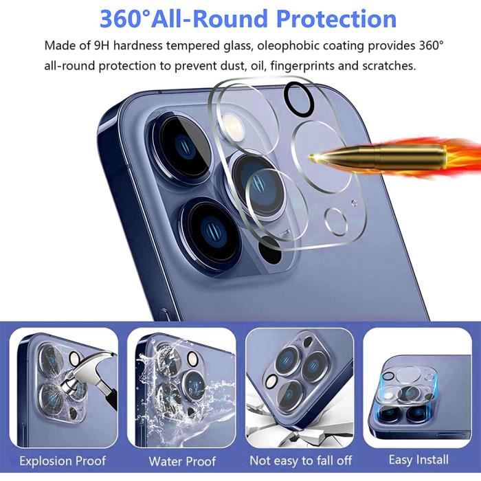 Film de Protection - BOOLING - iPhone 15 Pro - Verre Trempé - Résistant aux Chocs - Lot de 3