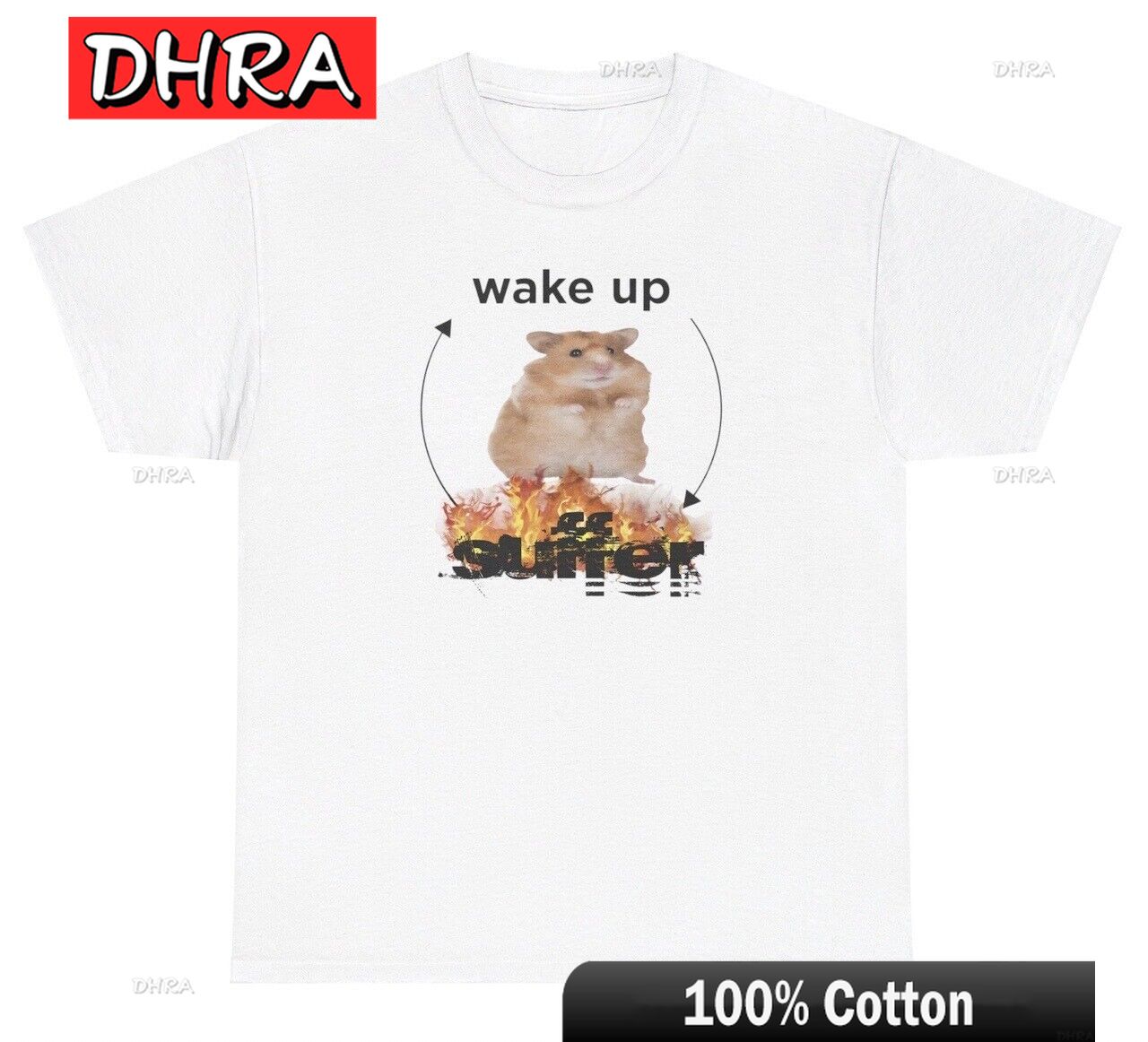 

Wake Up Suffer T Shirt Funny Crisis Hamster Lover Silly Cursed Gen Trendy Cool Funny Tees Soft Colorful Classic Tees TShirt 4XL