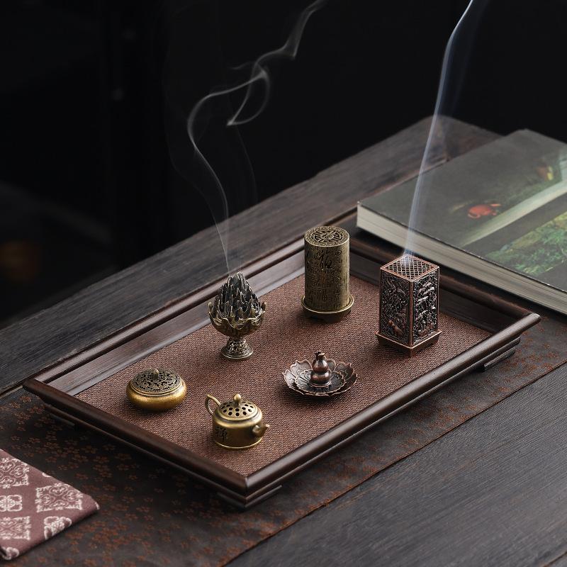 Square Vertical Incense Burner Alloy incense holder sahumerios holder Incense Cones Sandalwood Chinese Plum Inense Burners XX002