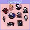 Unique And Spooky Halloween Themed Metal Badge Set With Skull Designs For Fun Decoration
