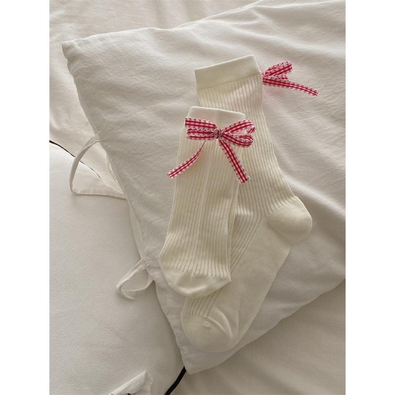 Ladies Spring and Summer Bow Small Fresh Ballet Wind Drum Pile Socks