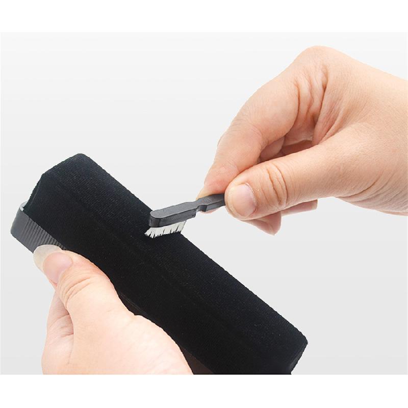 Set de Brosse de Nettoyage pour Disques Vinyles VCD Stylus Velours Nettoyeur Antistatique Kit Noir