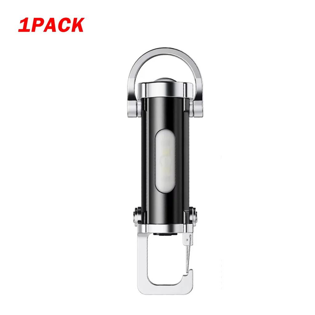 Multifunctional COB LED Keychain Light Portable Rechargeable Hanging Flashlight for Outdoor Keyring Lamp Camping Pocket Lamp