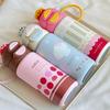Cute Cartoon Kids Insulated Water Bottle With Double Drinking Straws For School And Travel