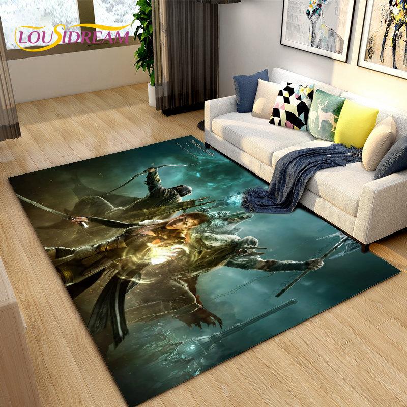 Alfombra grande para gamers de The Elder Scrolls, ideal para sala de estar, dormitorio, sofá, decoración, antideslizante para niños.