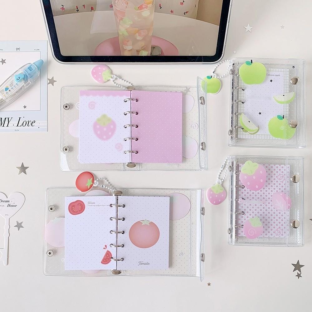 Fruit Print Binder Journal Clear Loose Leaf Planner Kawaii M5 Binder Notebook  Stationery Gift