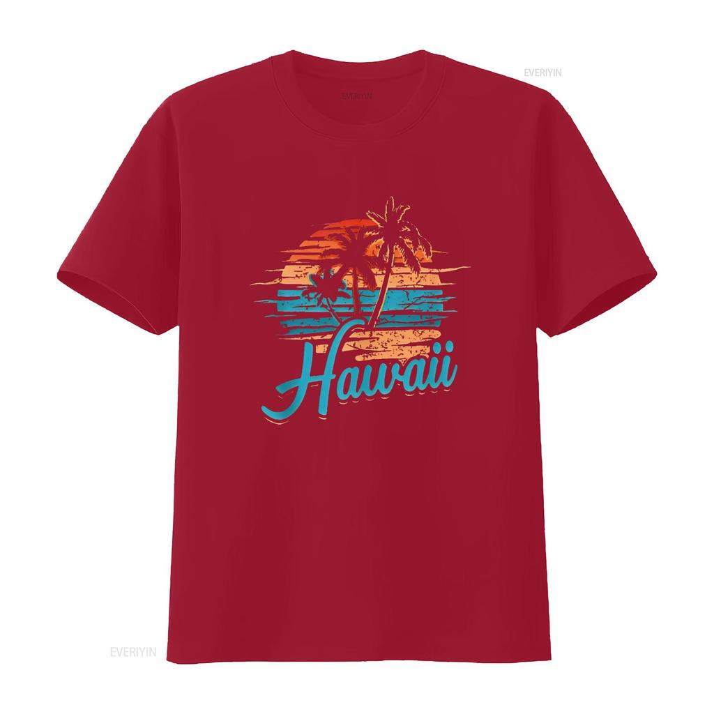Womens Hawaiian Island Tropical Hawaii Design Vacation Souvenir T Shirt vintage Washed Top For Everyday Wear Comfortable Unisex