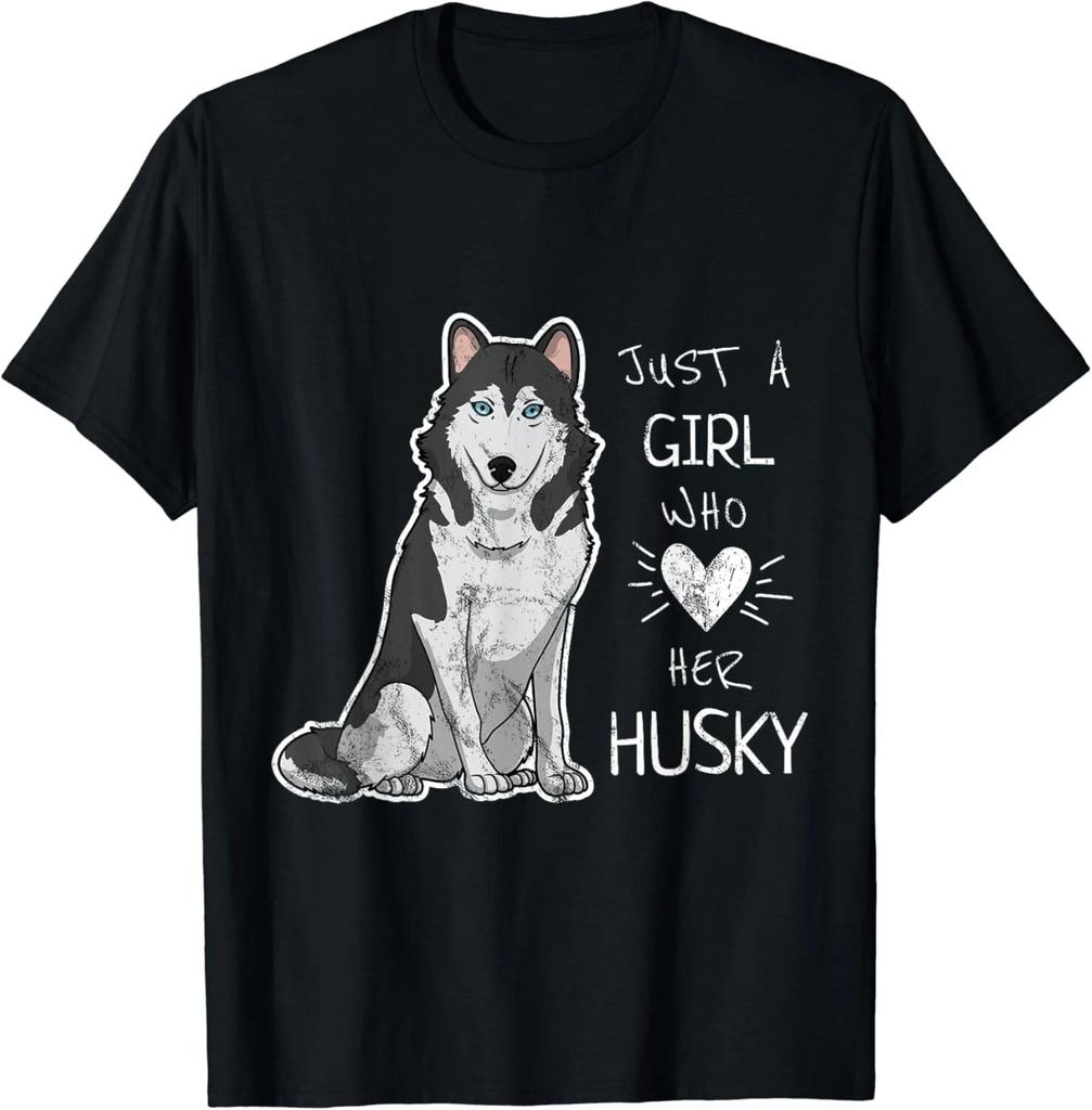 Just A Girl Who Loves Her Husky Dog Puppy Love Gift Unisex T-Shirt